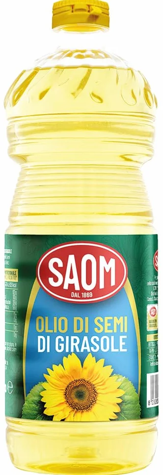 Saom Olio di Semi di Girasole, 12 Bottiglie da 1 Litro