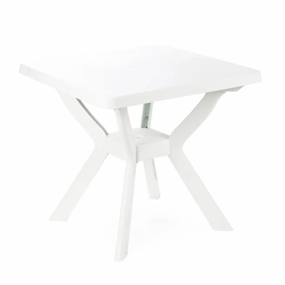 IPAE-Progarden Nilo Tavolo Quadrato, Plastica, Bianco, 79 x 79 x 72 cm
