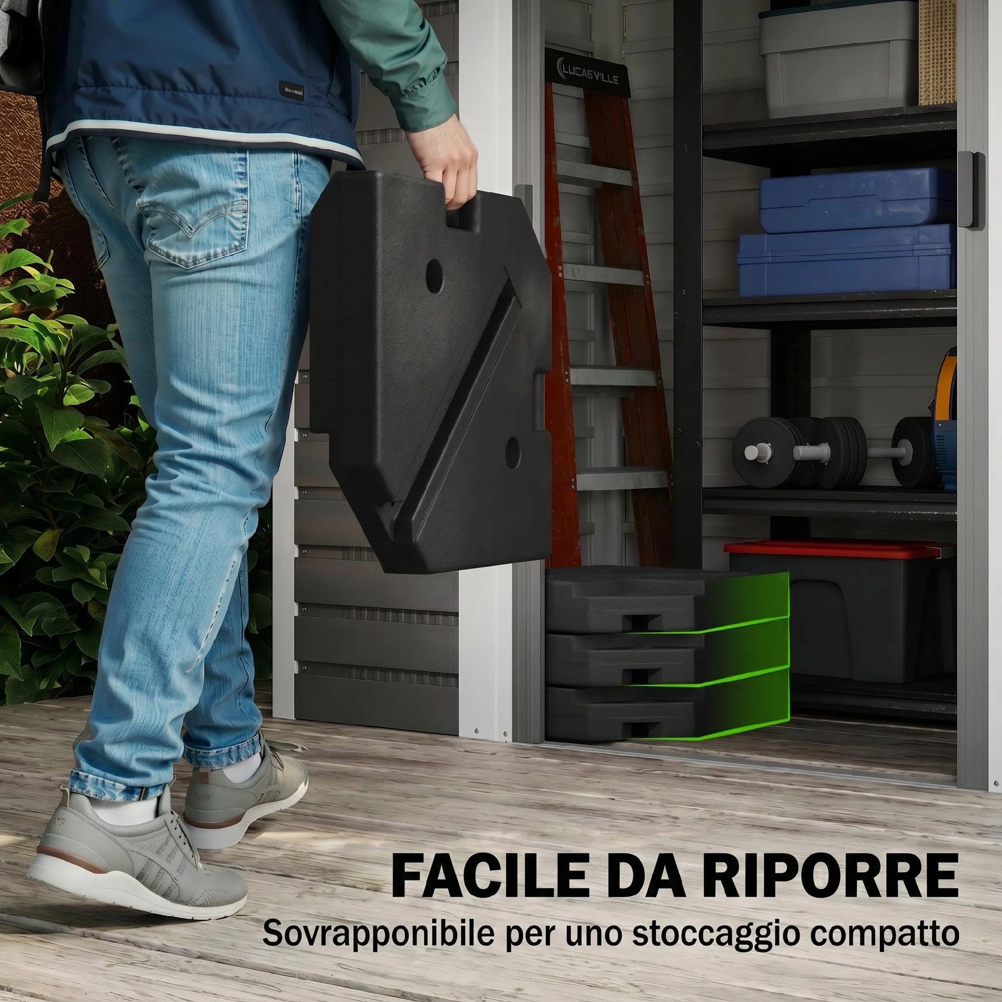 Outsunny Base per Ombrellone a Braccio da 4 Pezzi, Basamento Riempibile con Acqua o Sabbia per Basi a Croce da 100x100cm, Nero