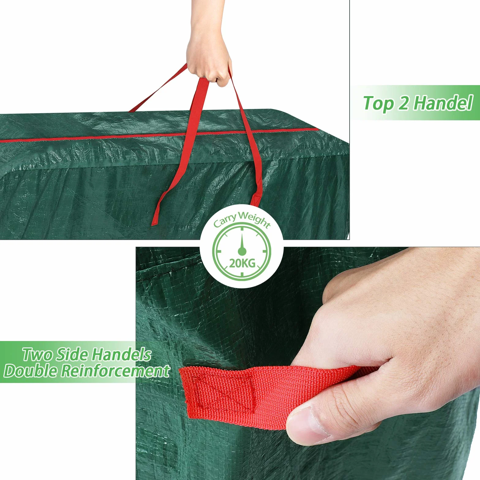 GARPROVM Borsa portaoggetti grande XXL, 476L Borsa per cuscini da giardino, tessuto PP Custodia da imballaggio impermeabile Borsa da trasloco, 165x38x76cm
