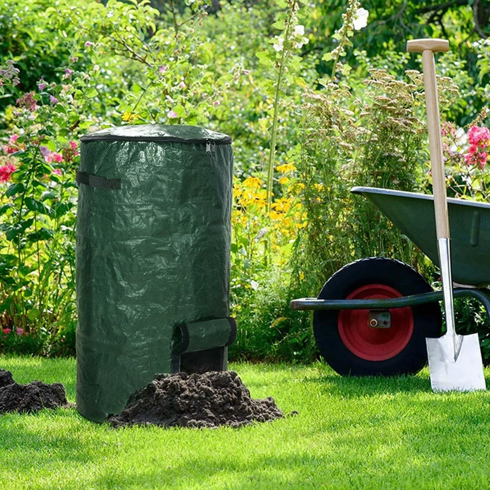 Garden Stand Up Composter 34 Gallon Compostiera Domestica per Balcone Giardino