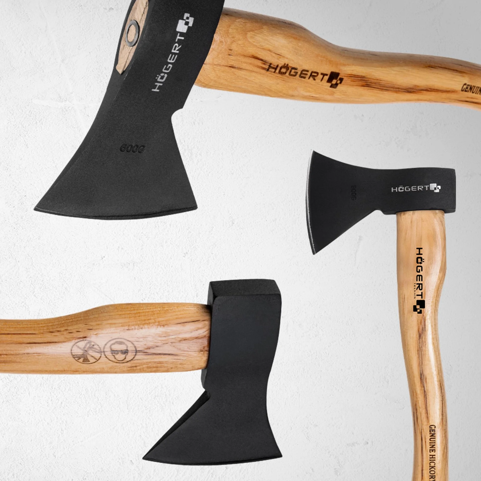 HÖGERT TECHNIK Ascia multiuso 1000 g manico legno noce americano lama temprata 47-55 HRC DIN 5131