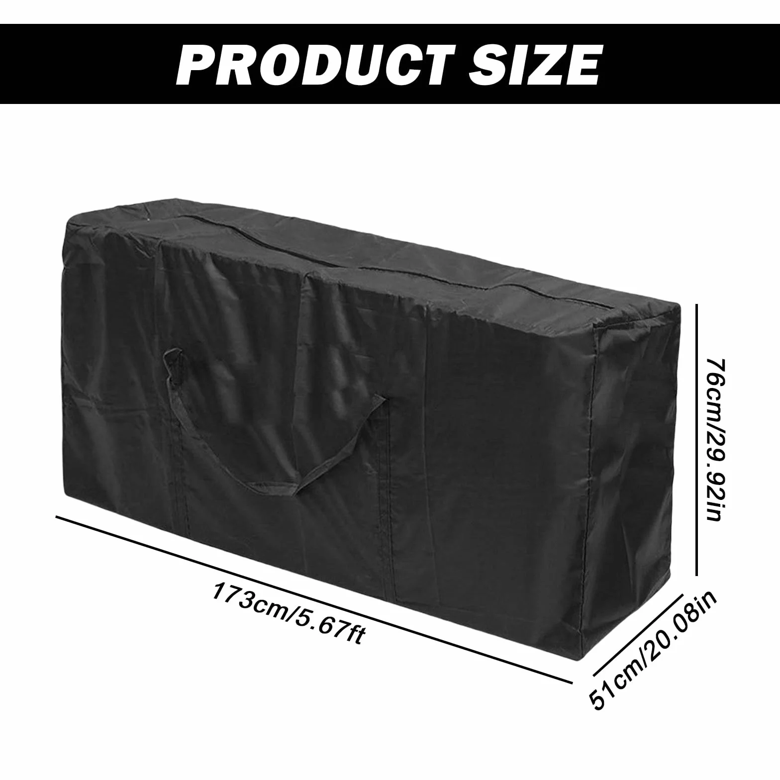 SPORWAY Borsa per cuscini: copertura per cuscini da giardino, custodia protettiva, impermeabile, resistente ai raggi UV, custodia per alberi di Natale, 173 x 76 x 51 cm