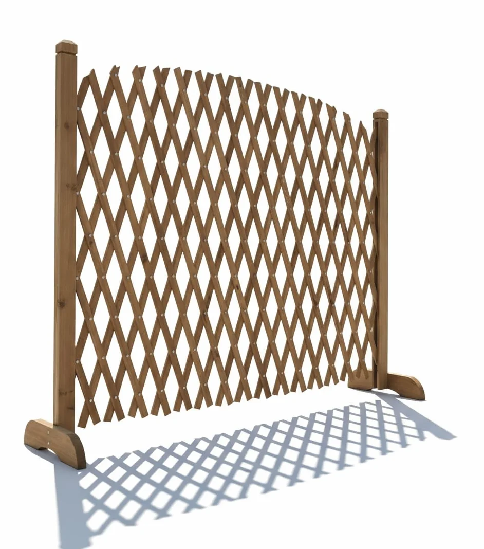 Bricozone Grigliato Estensibile In Legno Naturale Autoportante Per Esterni Bricozone Pannello Decorativo Divisorio Da Giardino Con Supporto Per Rampicanti Altezza 150 Cm Regolabile Da 34 A 120 Cm