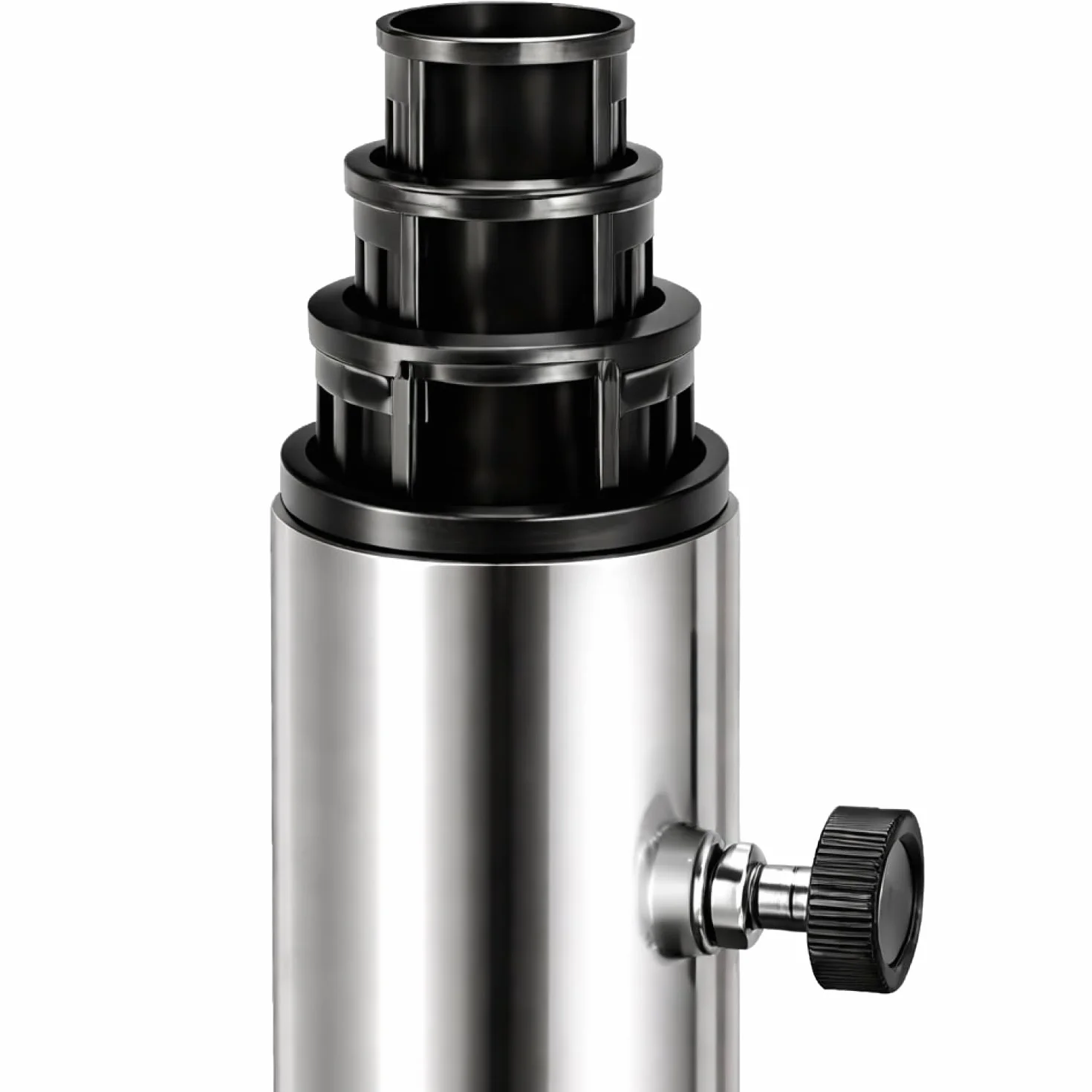 com-four® 4X Anelli riduttori per Base ombrellone, adattatori 25, 32, 38, 48 mm per Supporto ombrellone, boccole riduzione per Asta ombrellone (Nero - 4 Pezzi)