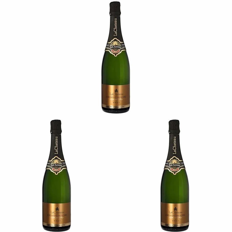 LaCheteau - Cremant de Loire Gold Edition - Spumante Bianco Brut, metodo tradizionale (1 x 0,75 l) (Confezione da 3)