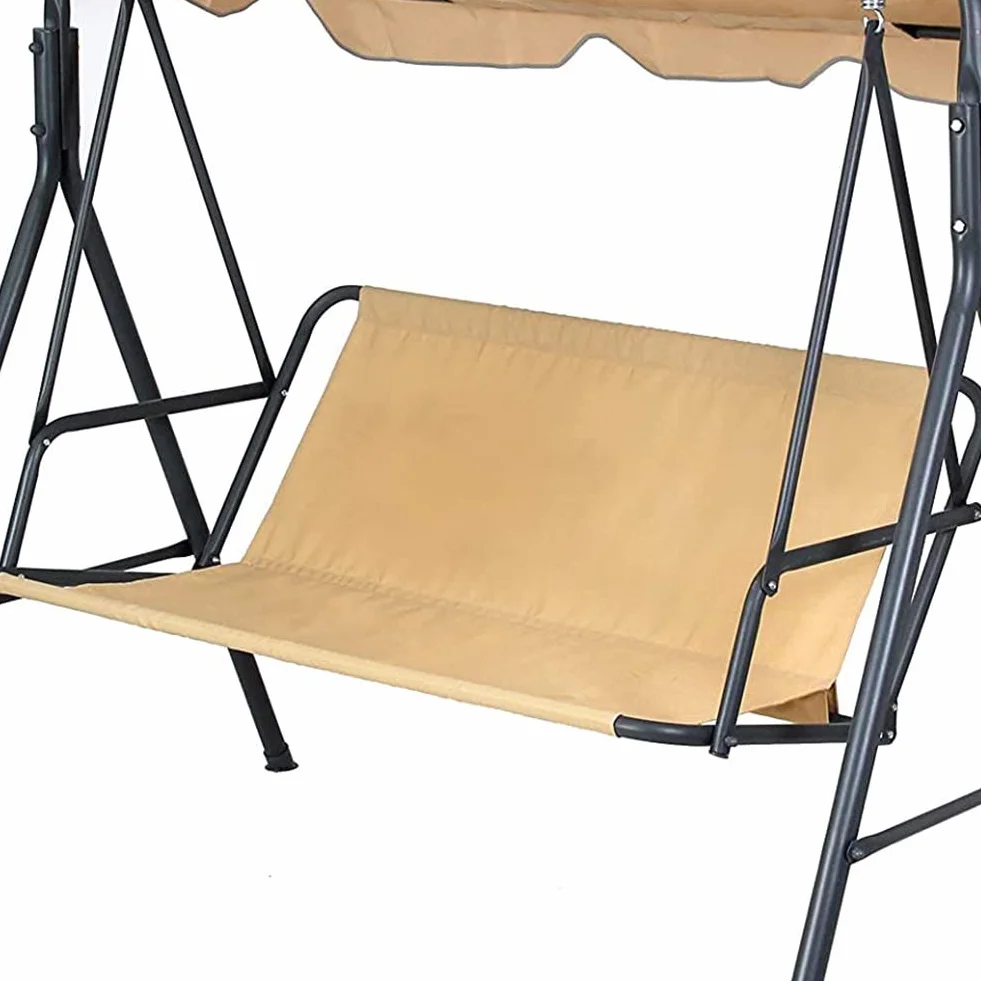 WingFly Coprisedile da Giardino per Dondolo, per Sedia a Dondolo da Giardino, Coprisedili per Altalena da Giardino, Copertura per Sedia da Giardino, 2 e 3 Posti (beige, 158 * 52 * 52cm)