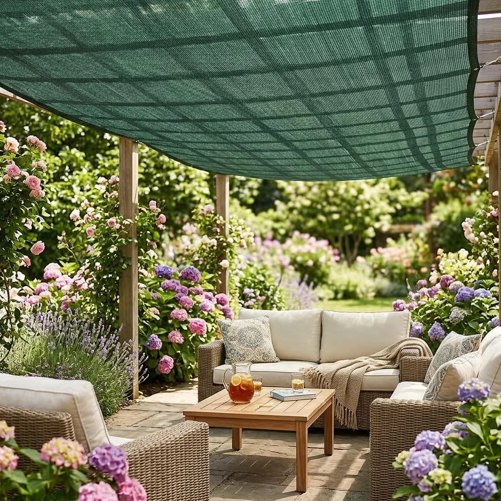 MAKA Rete Ombreggiante da Esterno, Telo Ombreggiante 90% Resistente ai Raggi UV, Rete Parasole Verde per Recinzione, Pergola, Serra, Giardino, Balcone, Piscina (2 x 5 metri)