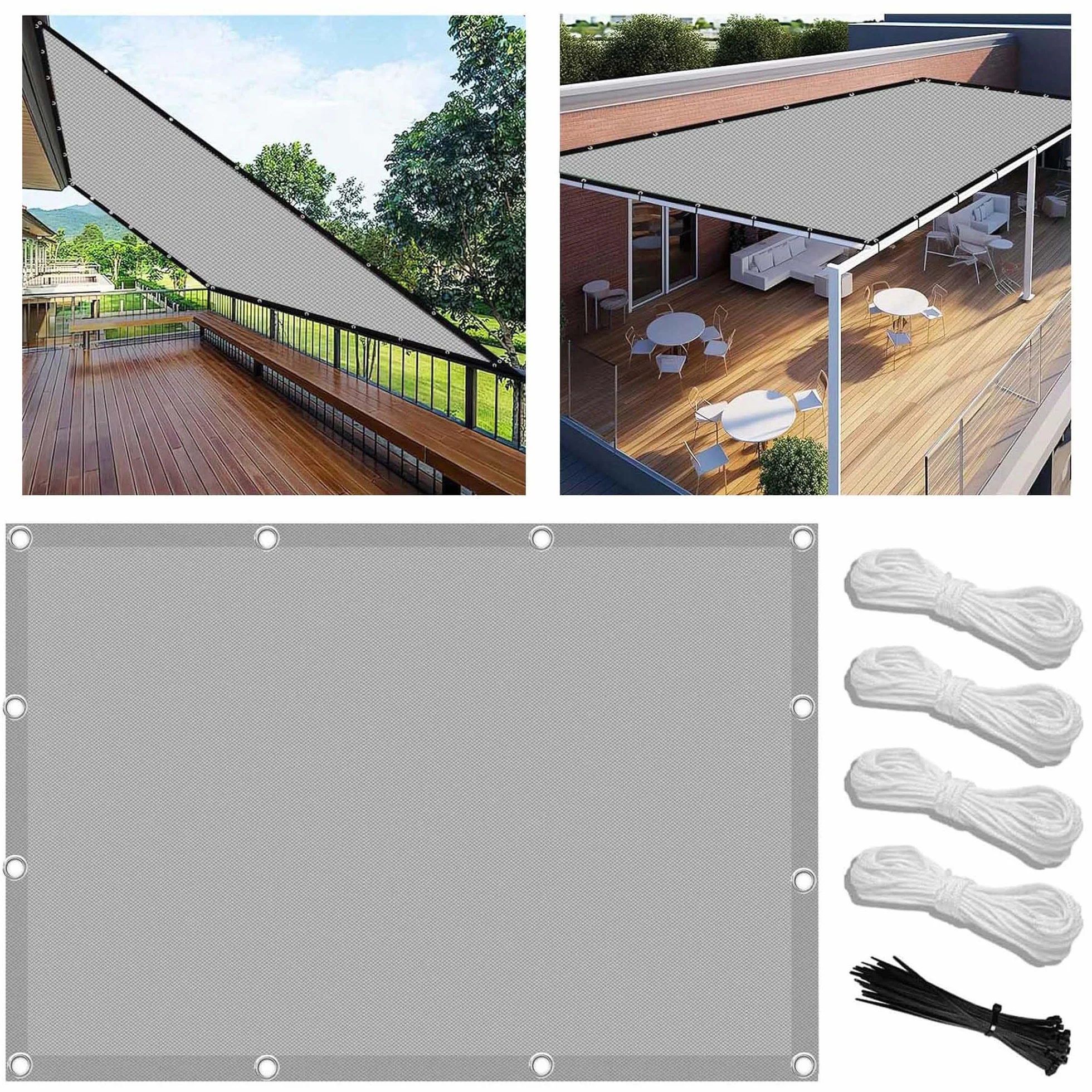 Tenda a Vela Parasole 3.5x4m Vela Ombreggiante Rettangolare Impermeabile Tenda a Vela Giardino Protezione UV Tende da Sole con Corda di Nylon e Occhiellato per esterno giardino