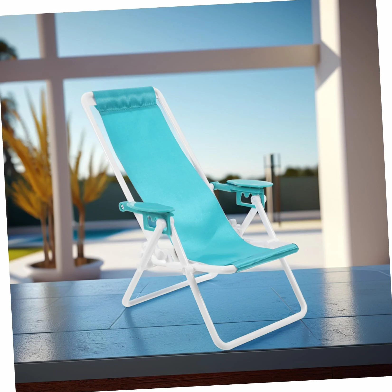 Gadpiparty Sedia da Spiaggia in Miniatura in Plastica Pieghevole Struttura Stabile per Campeggio e Viaggi Accessorio per Casa delle Bambole