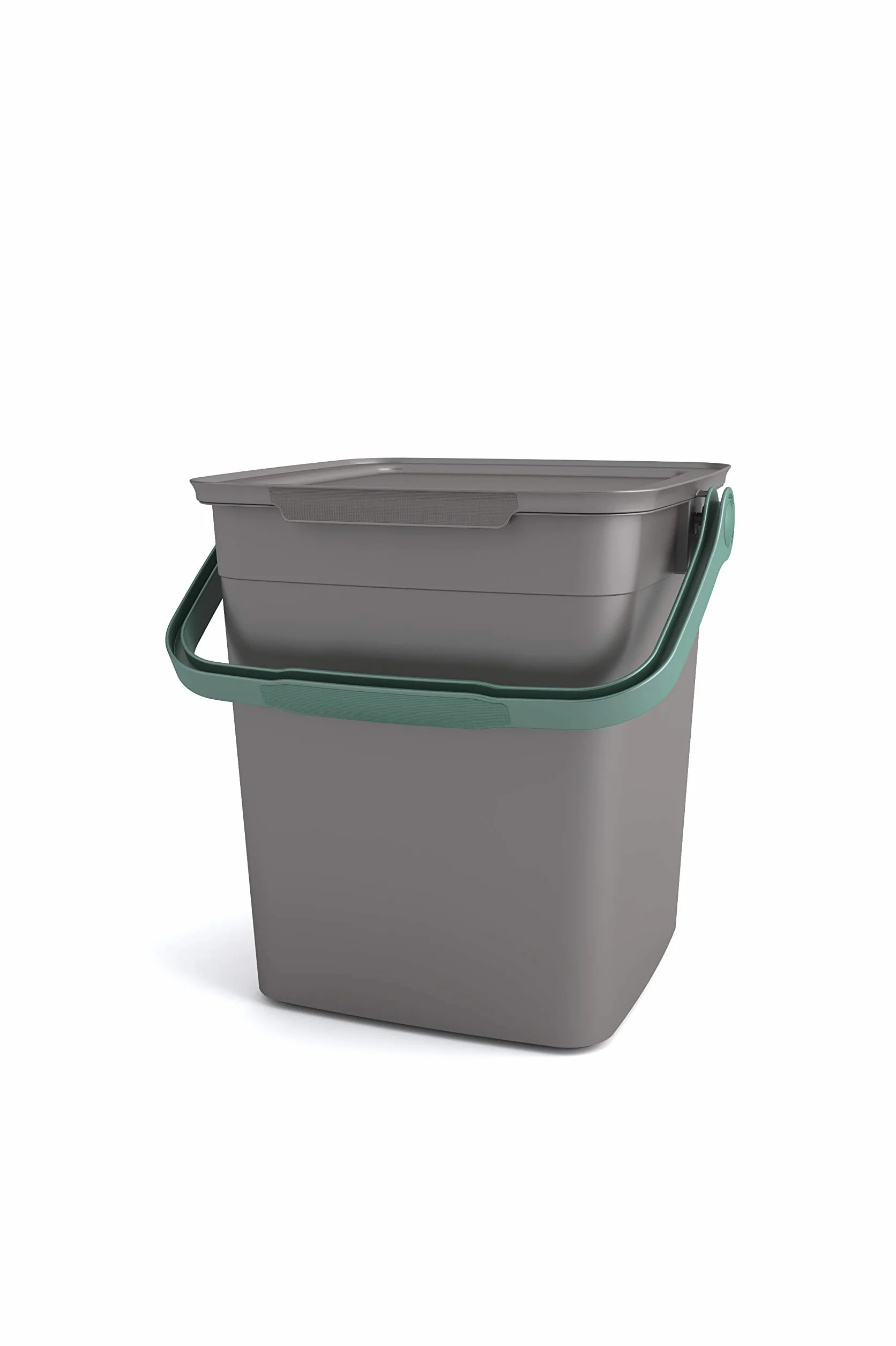 Keter Curver Smart Container Pattumiera da Cucina Sottolavello Antiodore Grigia 25,5x23x25H cm