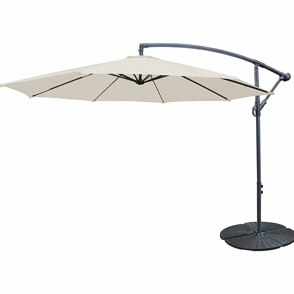 BAKAJI Set 4 Supporto Pesi Ombrellone Riempibile Palo da Giardino in Plastica Resistente Intemperie per Esterno da Riempire con Sabbia o Acqua Base Adatti per Ombrelloni con Base a Croce