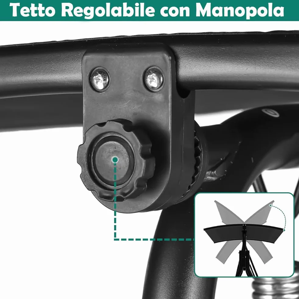 BAKAJI Dondolo Letto da Giardino 3 Posti con Tetto Parasole Regolabile, Struttura in Metallo e Seduta in Tessuto Traspirante con Imbottitura Ergonomica e Morbida, Ideale per Esterni, Patio (Beige)