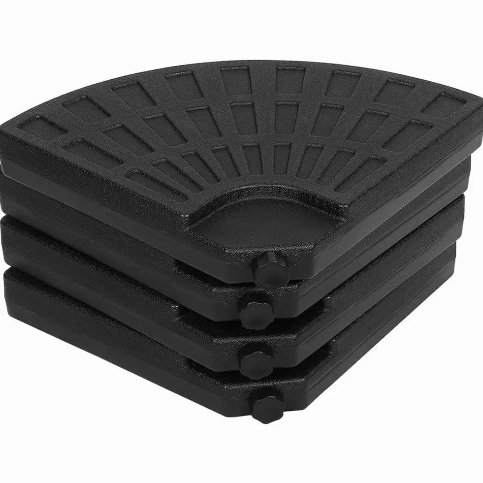 BAKAJI Set 4 Supporto Pesi Ombrellone Riempibile Palo da Giardino in Plastica Resistente Intemperie per Esterno da Riempire con Sabbia o Acqua Base Adatti per Ombrelloni con Base a Croce