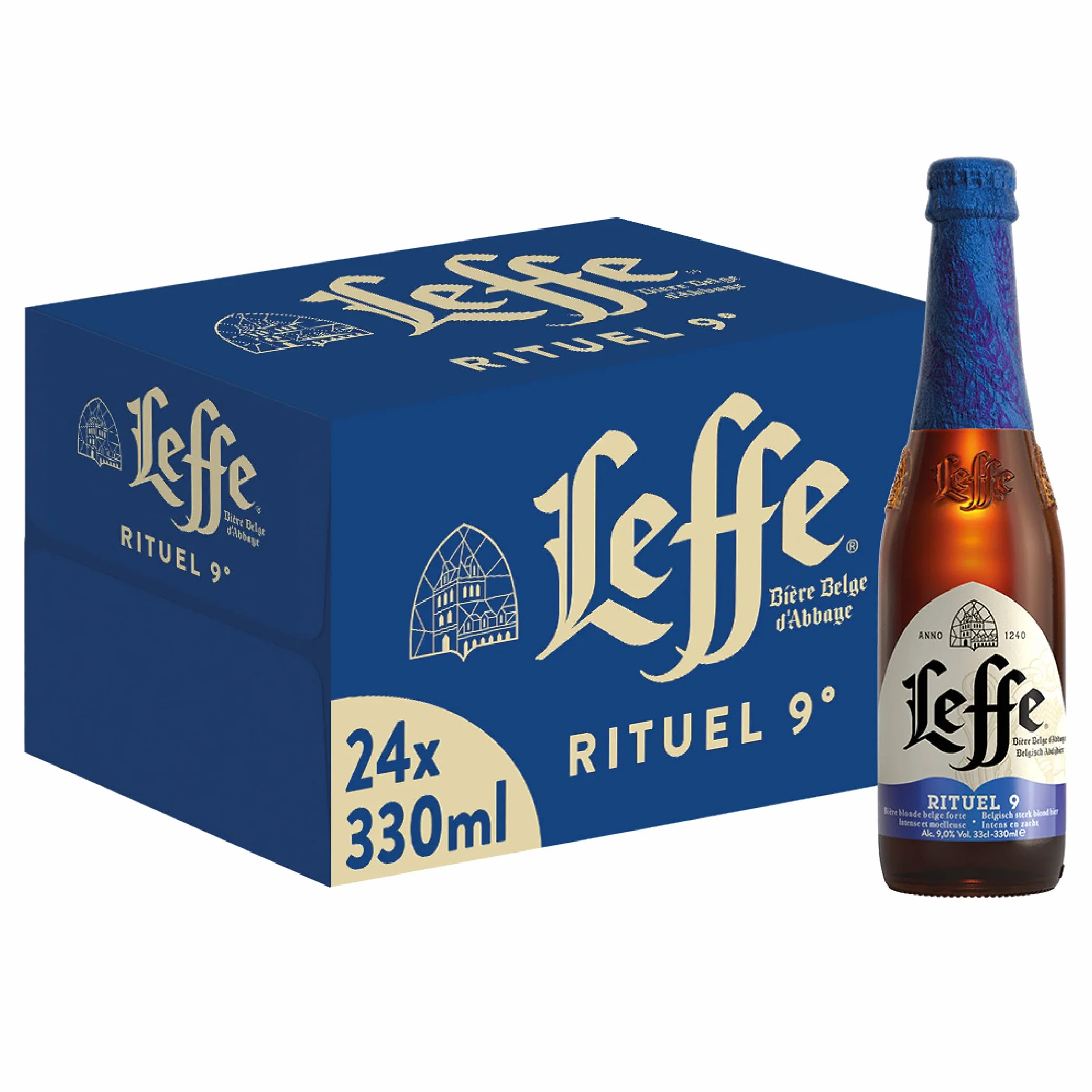 Leffe Rituel 9 Birra d'Abbazia, Bottiglia - Pacco da 24 x 330 ml
