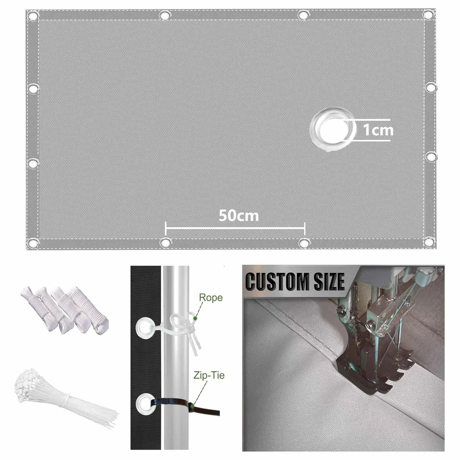 Tenda a Vela Parasole 3.5x4m Vela Ombreggiante Rettangolare Impermeabile Tenda a Vela Giardino Protezione UV Tende da Sole con Corda di Nylon e Occhiellato per esterno giardino