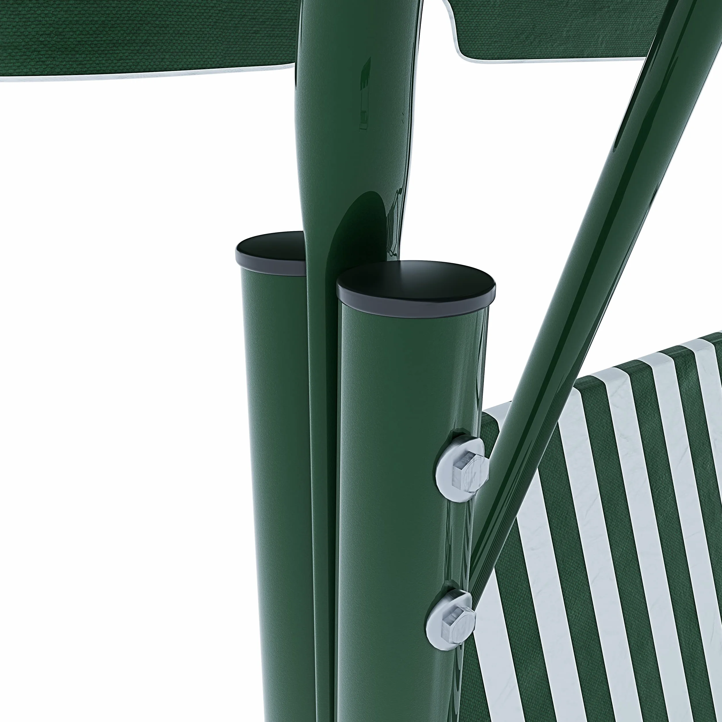BRICOZONE Dondolo 3 Posti con Cuscini Imbottiti Tettuccio Parasole Regolabile Struttura in Acciaio Verniciato Robusto da Giardino Esterno Balcone Terrazzo 170 x 110 x 153 cm Verde e Bianco