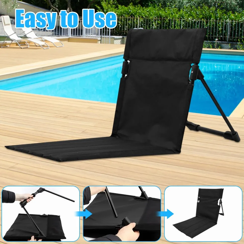 DASIAUTOEM Sedia da spiaggia con schienale, per esterni, da pavimento, pieghevole, portatile, per meditazione, spiaggia, pieghevole, leggera