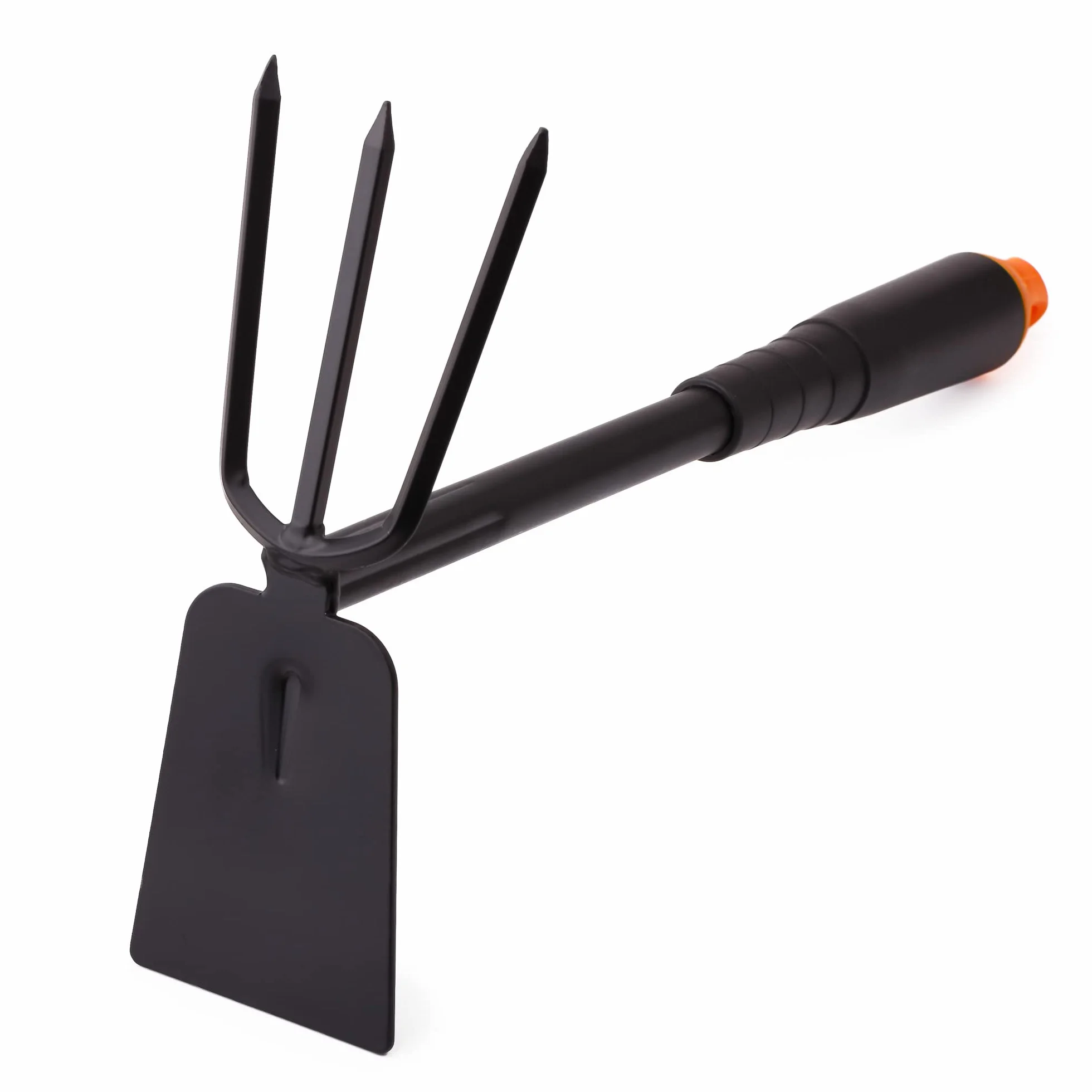 Mivos Zappetta Doppia da Giardino con Tridente, Acciaio / Zappa a Due Teste per la Cura e il Diserbo del Giardino / Doppia Zappa con 3 Punte / Larghezza 7 cm