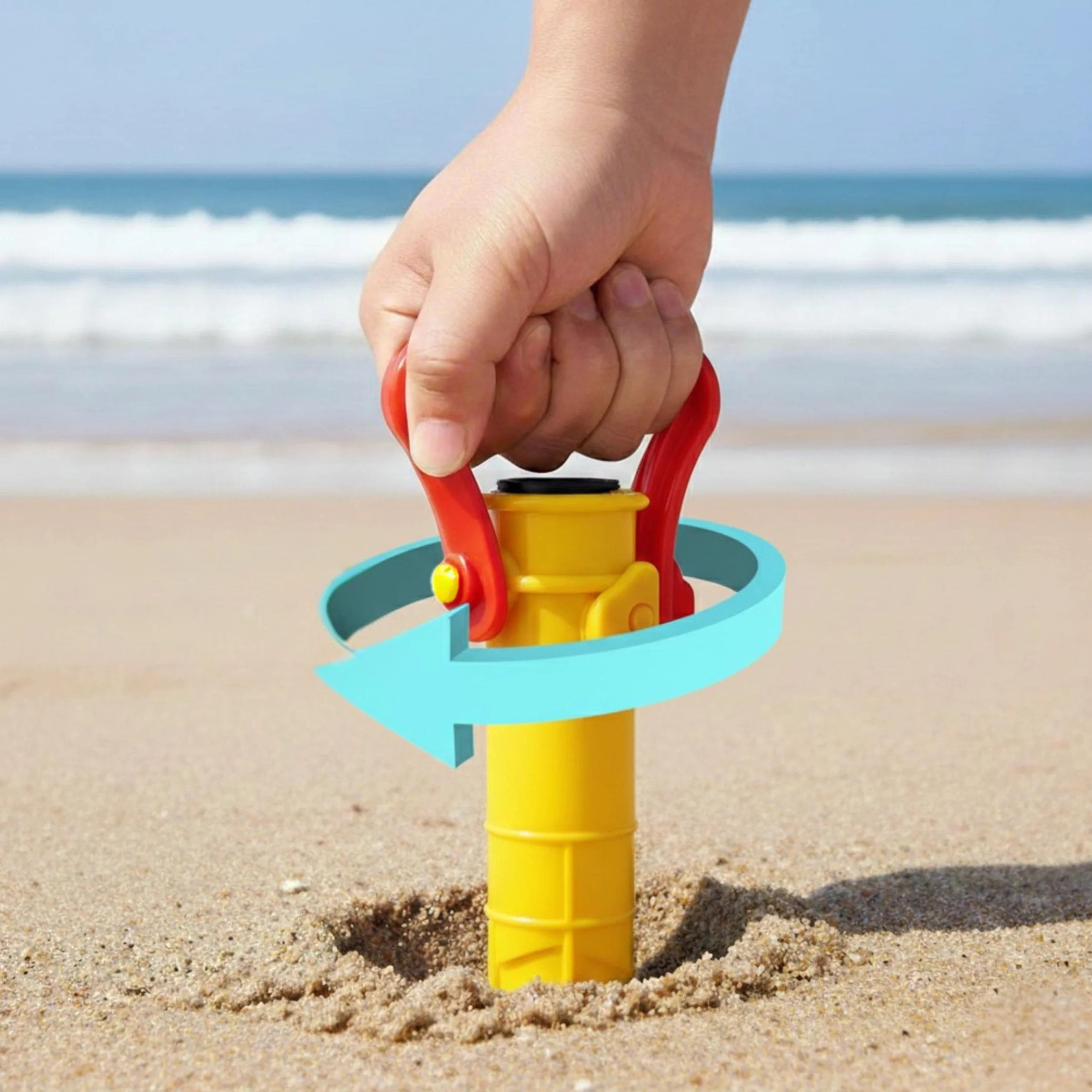 YASTA 2 pz Picchetto per Ombrellone da Spiaggia 38cm Puntale Antivento con Vite Supporto Universale con Punta Girevole Trivella per Sabbia Mare Prato Adattatore per Fissaggio Rapido in Plastica ABS