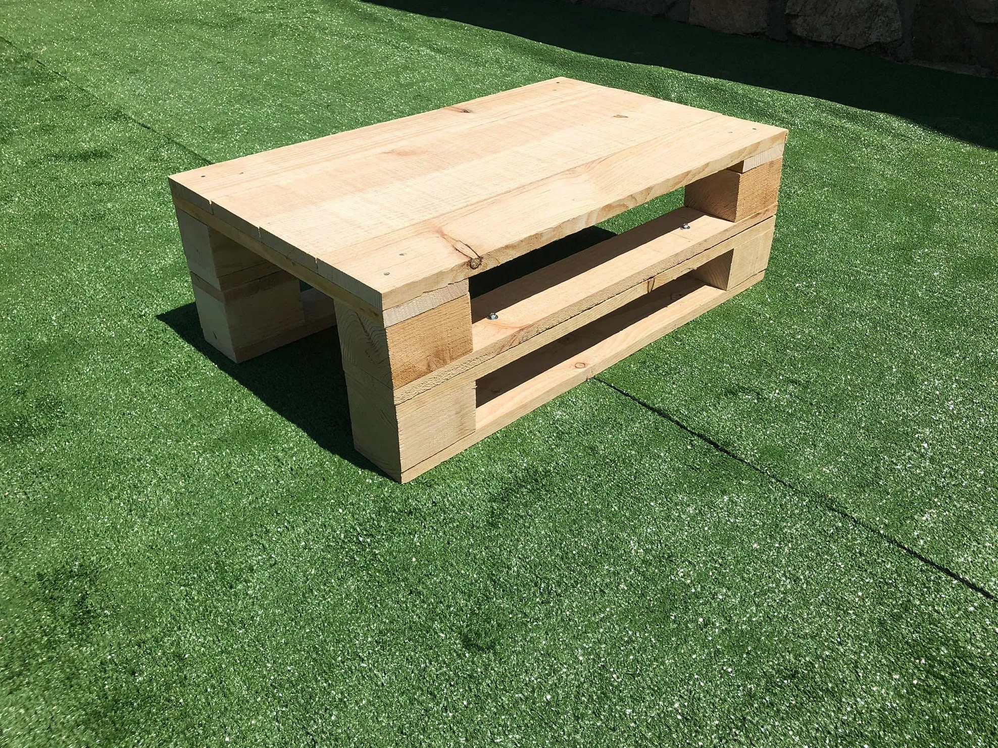 Tavolo da salotto con pallet nuovi, tavolo vintage, rustico