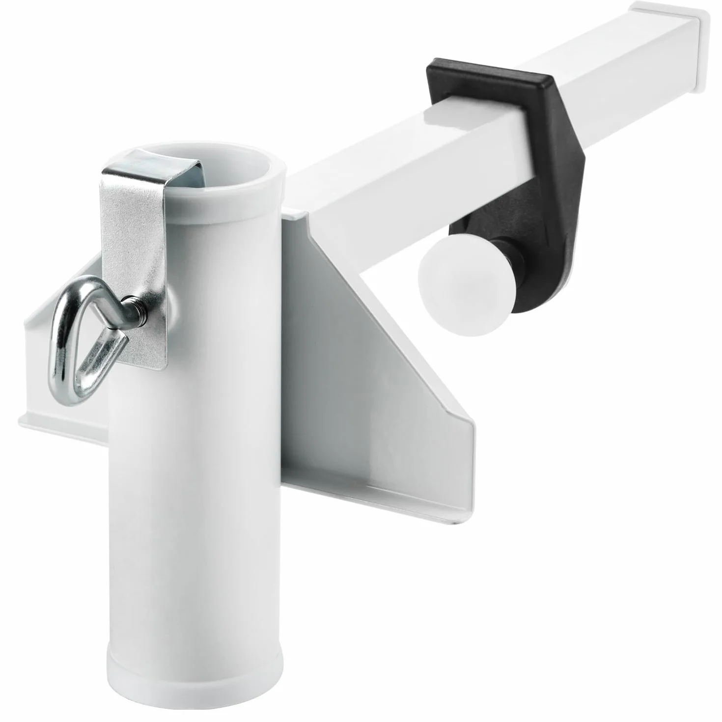 com-four® Porta ombrellone in Metallo Verniciato a Polvere - Porta ombrellone per ringhiere, pareti e parapetti di balconi Larghi (01 Pezzi - Bianco - Extra Largo)