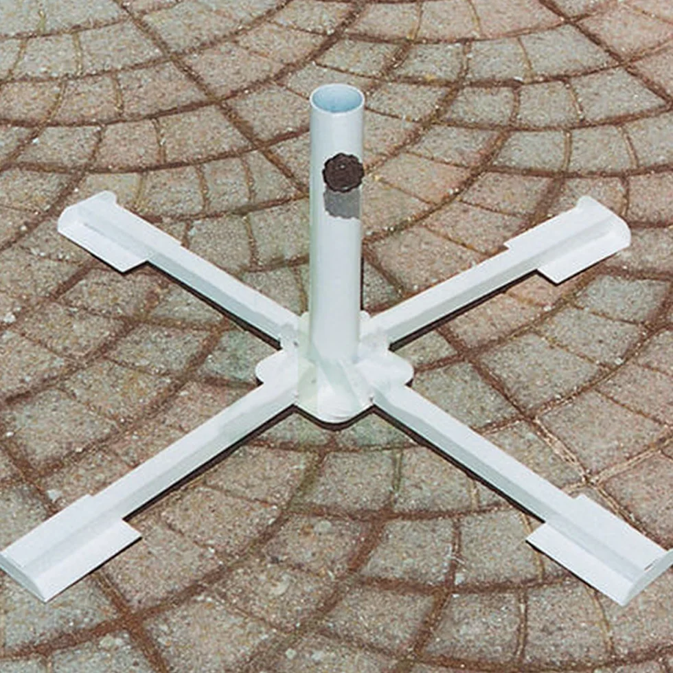 35865 Base a Croce per Ombrellone da Giardino, 50 x 50 x 33 cm, Bianco