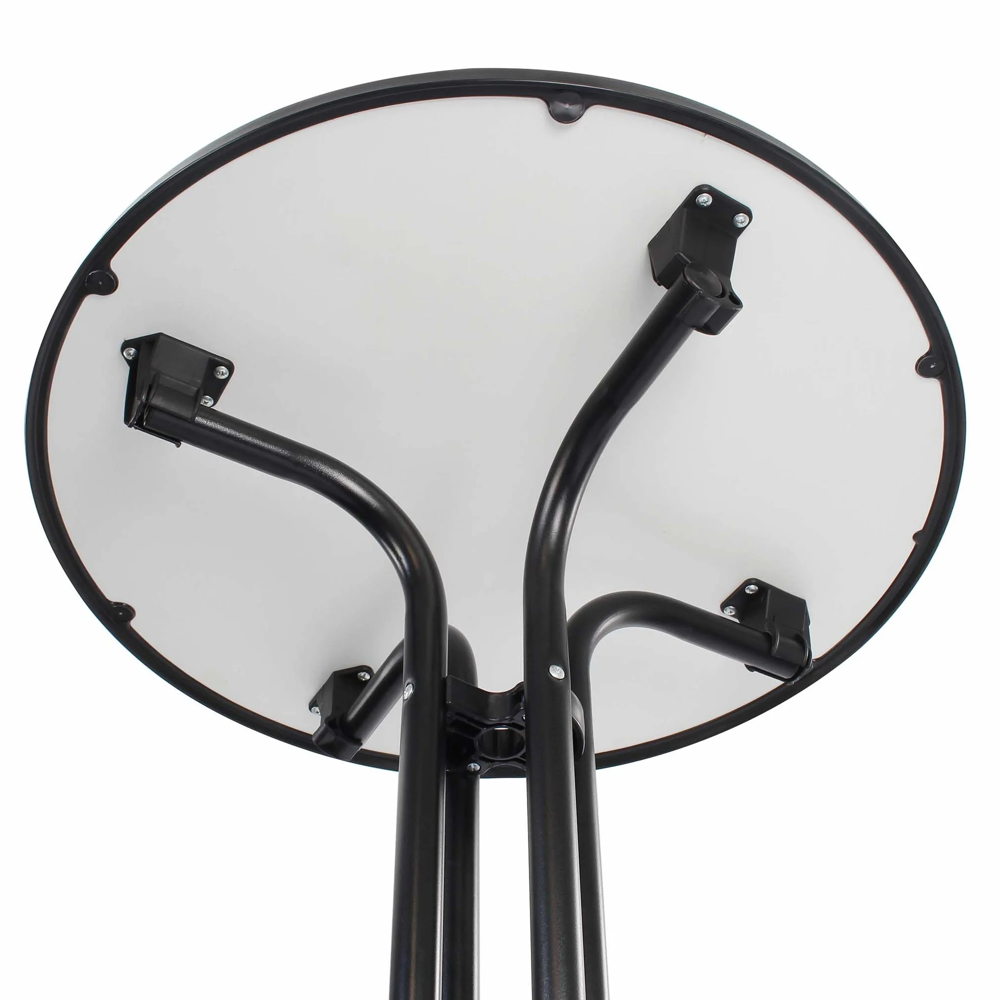 Tavolo alto da bar rotondo pieghevole nero Ø 80 cm h 110 cm per interno ed esterno