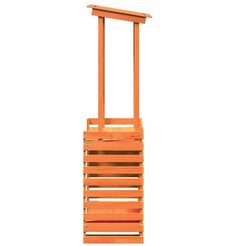vidaXL Tavolo Bar da Esterno con Tetto Marrone 112,5x57x195,5 cm Legno