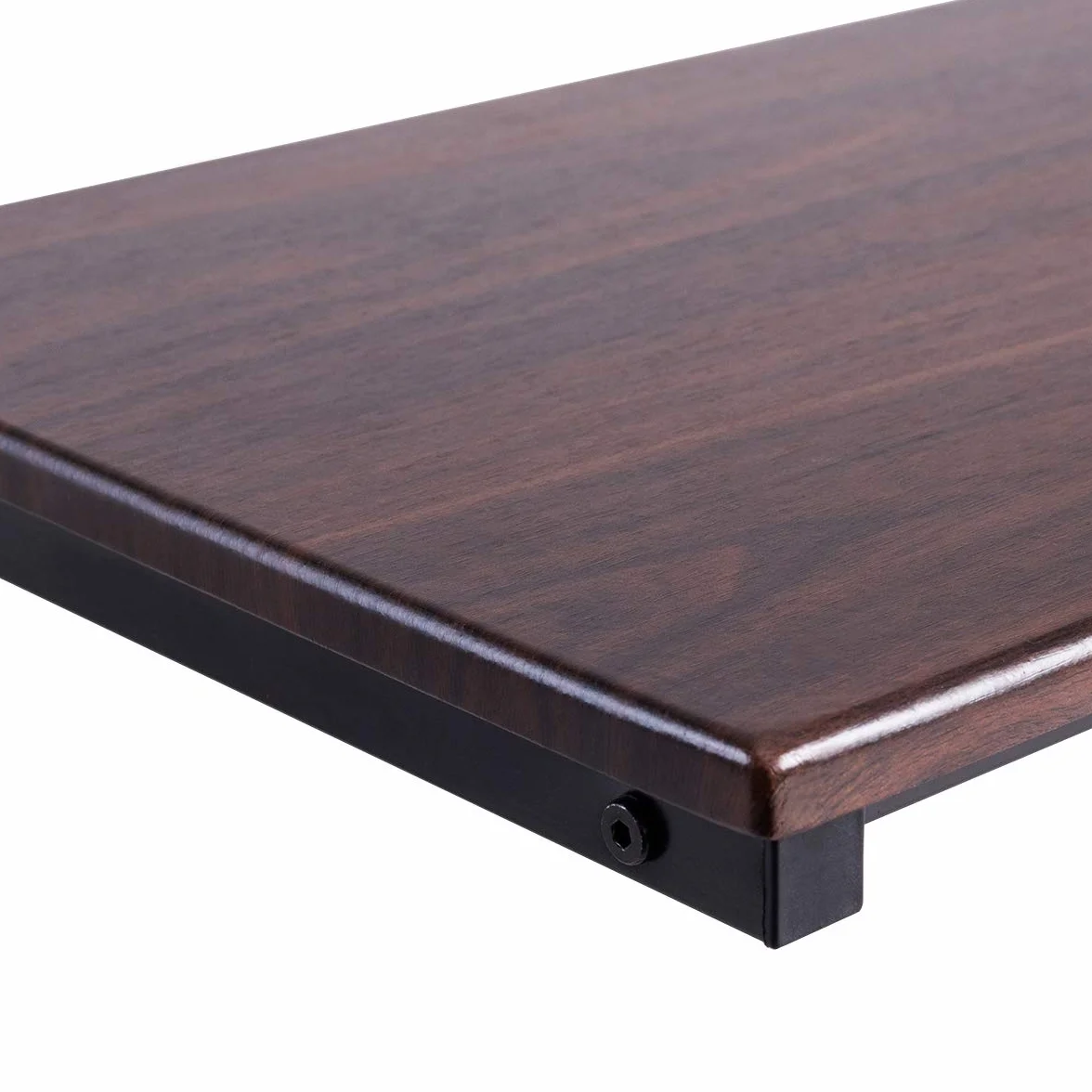 COSTWAY Tavolino Porta PC Laptop, Tavolo da caffè in Legno e Metallo, Ideale per Soggiorno, Balcone, Studio e Giardino, 55 x 35 x 65 cm (Noce)