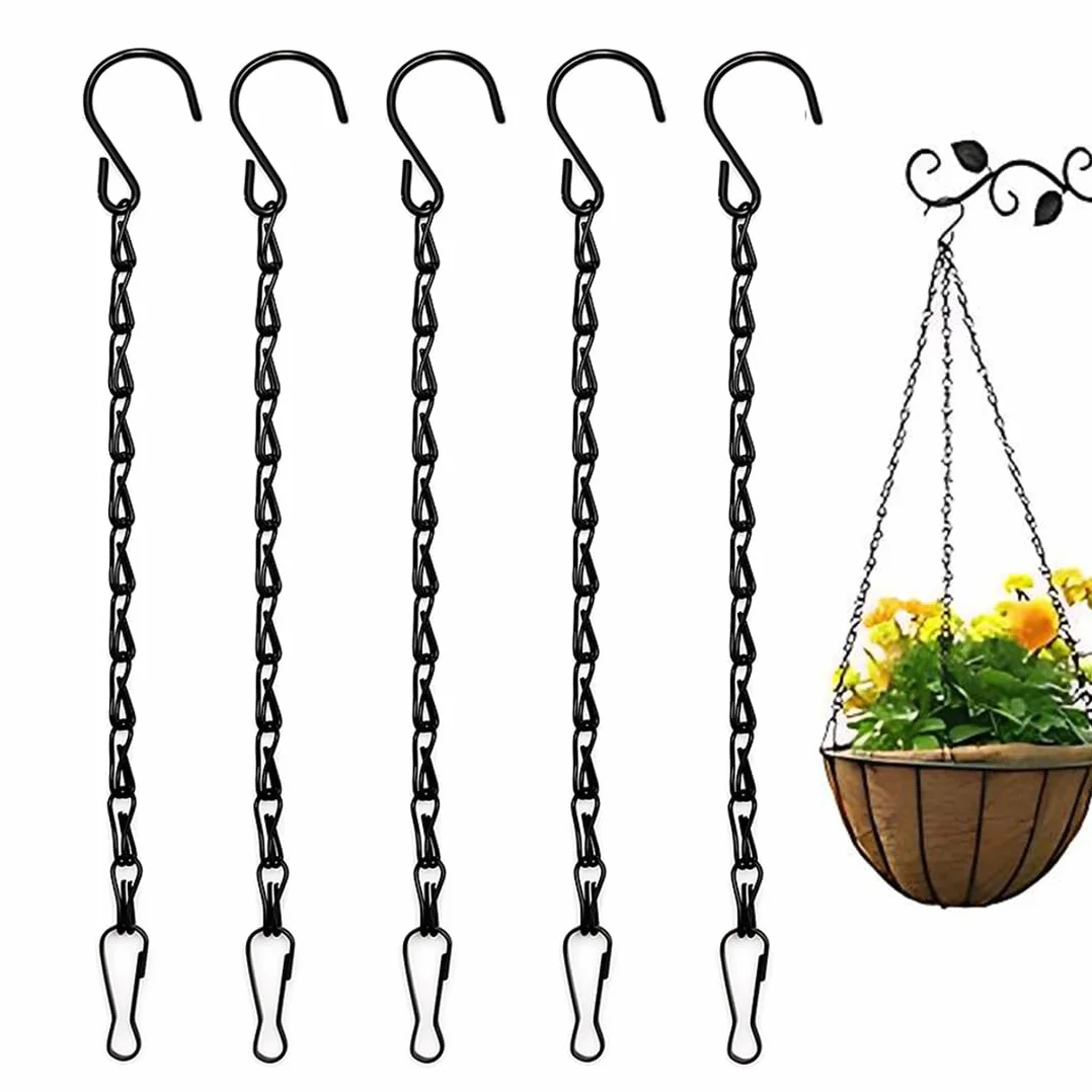 Appesa Pianta Catena, 5 Pezzi Nero Metallo Catena Sospesa,Catena per Appendere di Fioriere, Catena Appesa Gancio, Per Uccelli, Fioriere, Cartelloni Pubblicitari, Lavagne, Lavagne E Ornamenti