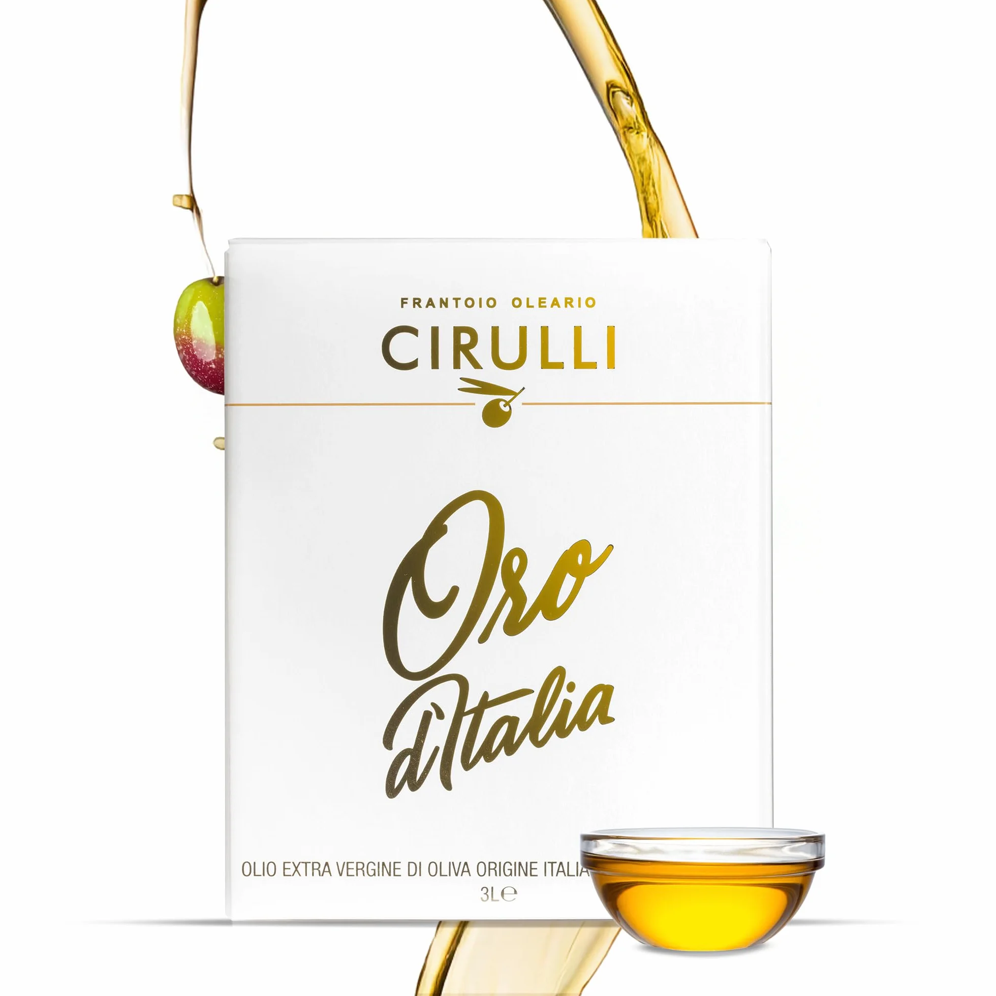 Cirulli Olio Extravergine di Oliva 100% Italiano - 3L Bag in Box con Rubinetto Laterale - Olio EVO Premium - Olio Extravergine dalle Radici Antiche - Raccolto Precoce - Ricco di Polifenoli