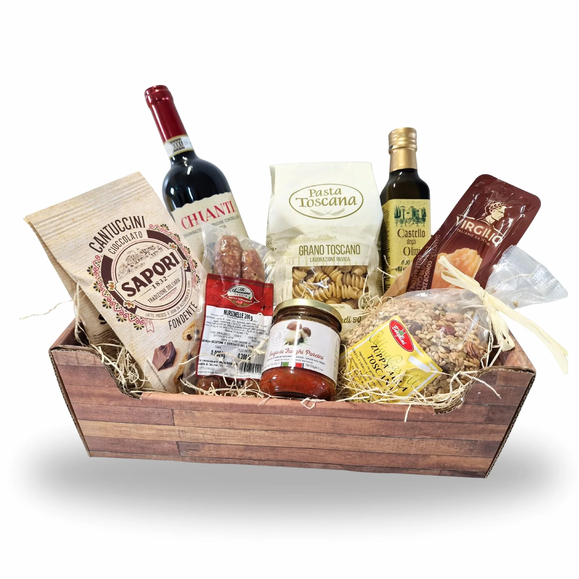Speciale Italia Cesto Regalo Gastronomico Artigianale – Box Gourmet con 8 Prodotti Tipici di Toscana, Umbria ed Emilia – Selezione Made in Italy per Aziende e Idee Regalo