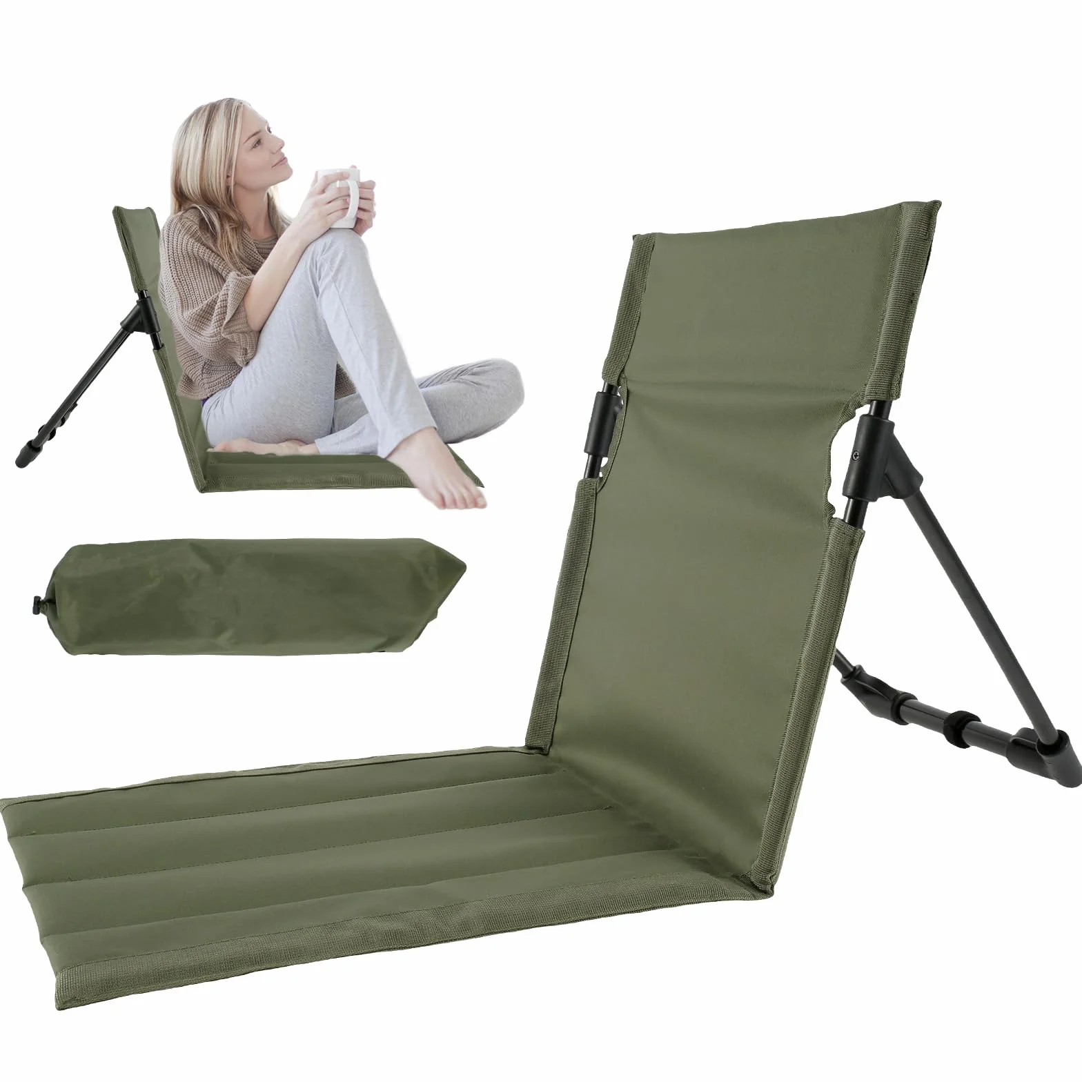 Tappetino da spiaggia pieghevole con schienale regolabile. I tappetini da spiaggia riempiti con schiuma confortevole. Sono dotati di custodia per giardino, campeggio, picnic, viaggi, vacanze