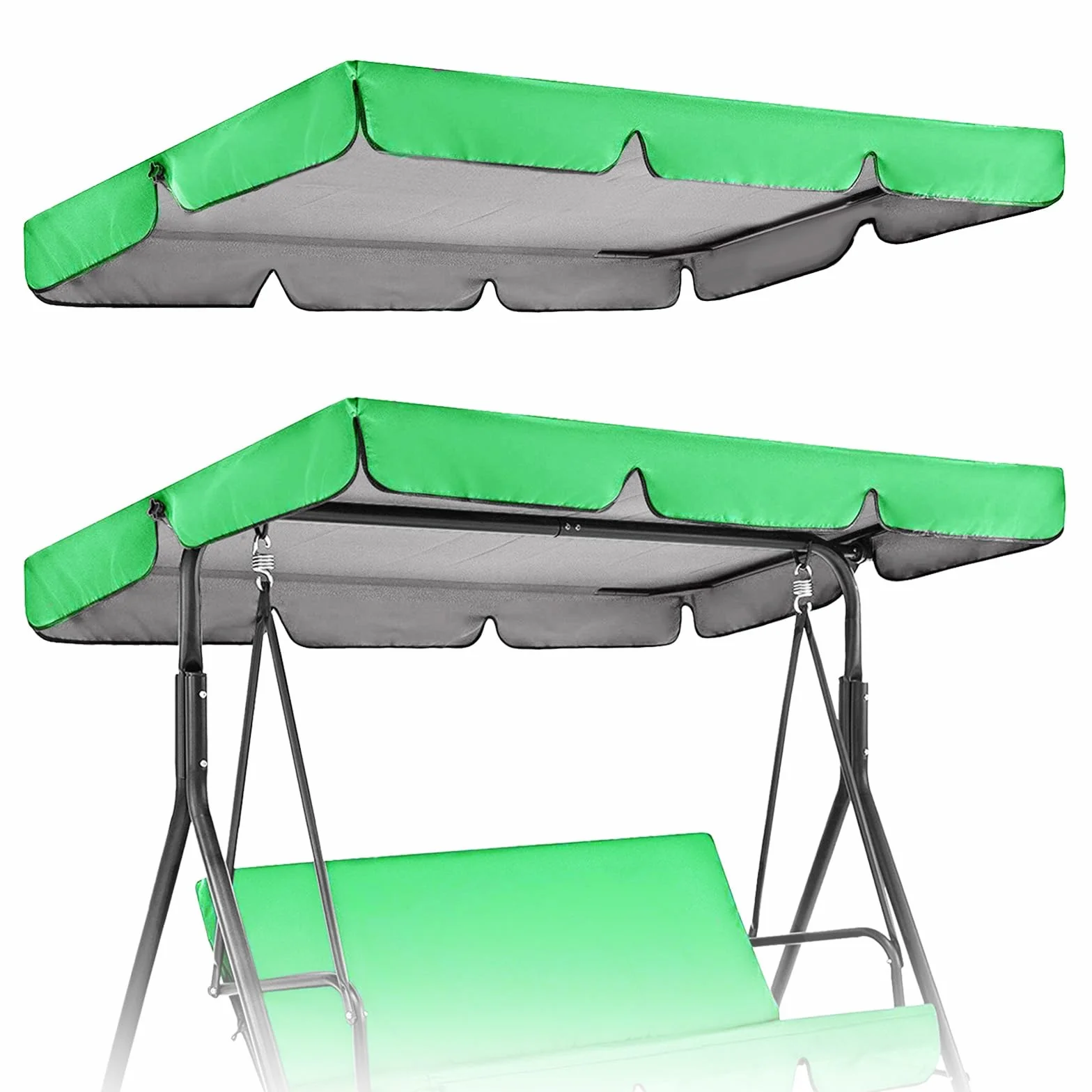 Tettuccio per Dondolo Tetto di Ricambio per Dondolo da Giardino,Copertura di Ricambio Impermeabile per parasole di ricambio,Copertura di Ricambio per Dondolo a 3 posti,Antistrappo,accessori