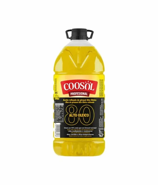 Profesional Olio di Girasole Alto Oleico Raffinato, Stabile ad Alte Temperature, 5L