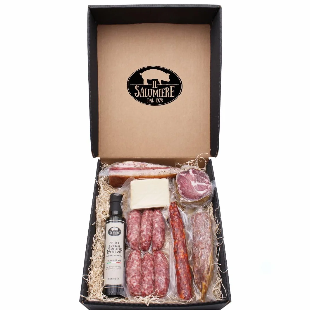 Confezione Natale 2025 "Norcino Classico con Pecorino" - Norcineria Umbra Artigianale - Strenna - Idea Confezione Regalo - Il Salumiere 1978 -