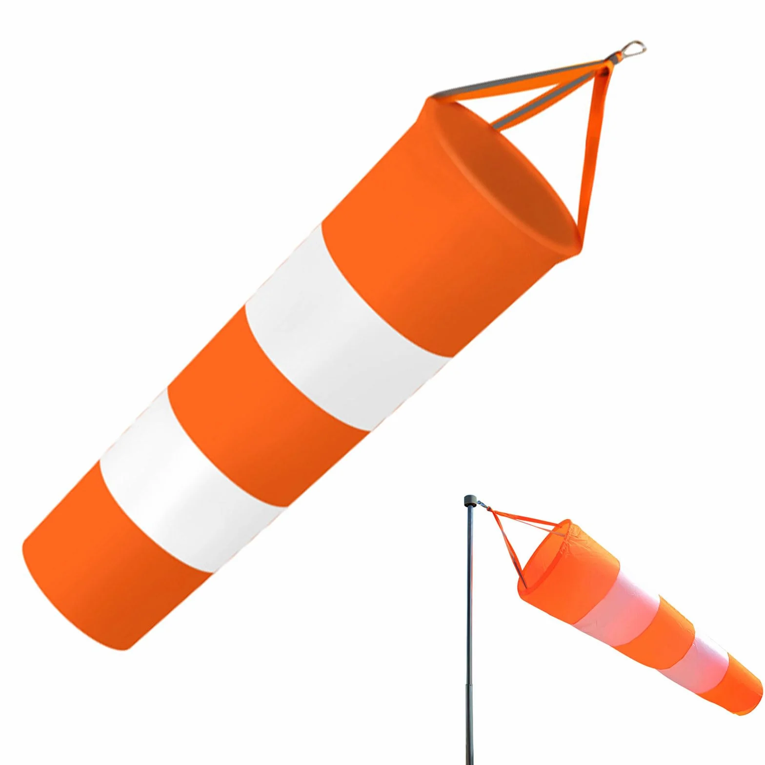 Indicatore di Vento, Manica a Vento per Esterno, Manica a Vento Professionale, Manica a Vento Regolamentare, Sacco a Vento per Esterni, Indicatore di Direzione del Vento in Rosso-Bianco, 80cm