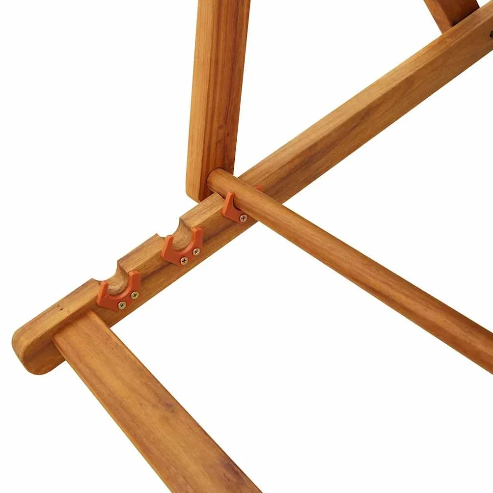 vidaXL Sedia da Spiaggia Pieghevole Braccioli Legno Acacia&Textilene, sedia da spiaggia pieghevole, sedia a sdraio, sedia da spiaggia in legno