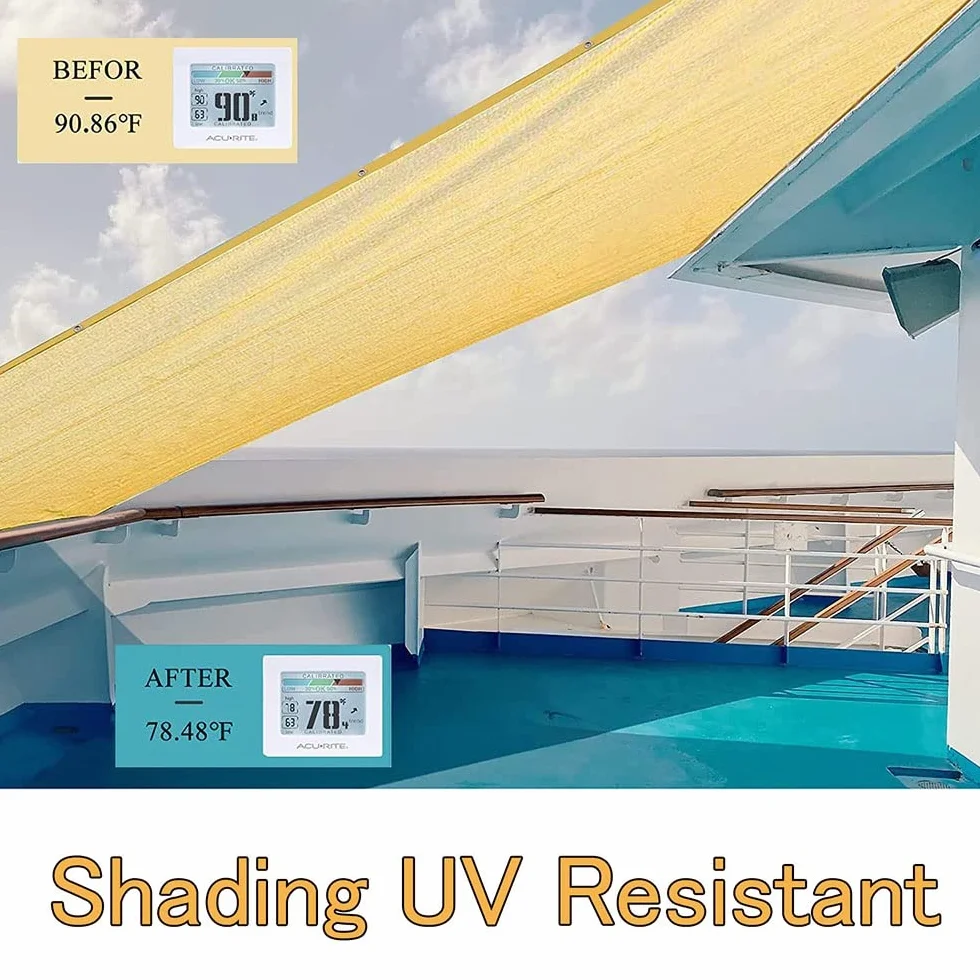 Beige 90% Rete Telo Ombra, 2x2m 3x4m 4x6m 5x5m 6x12m 7x8m 9x10m Panno Ombreggiante Resistente Ai Raggi UV Vela Ombreggiante, Tenda Da Sole Privacy Con Occhielli (Size : 2x3m(6.6x10ft))