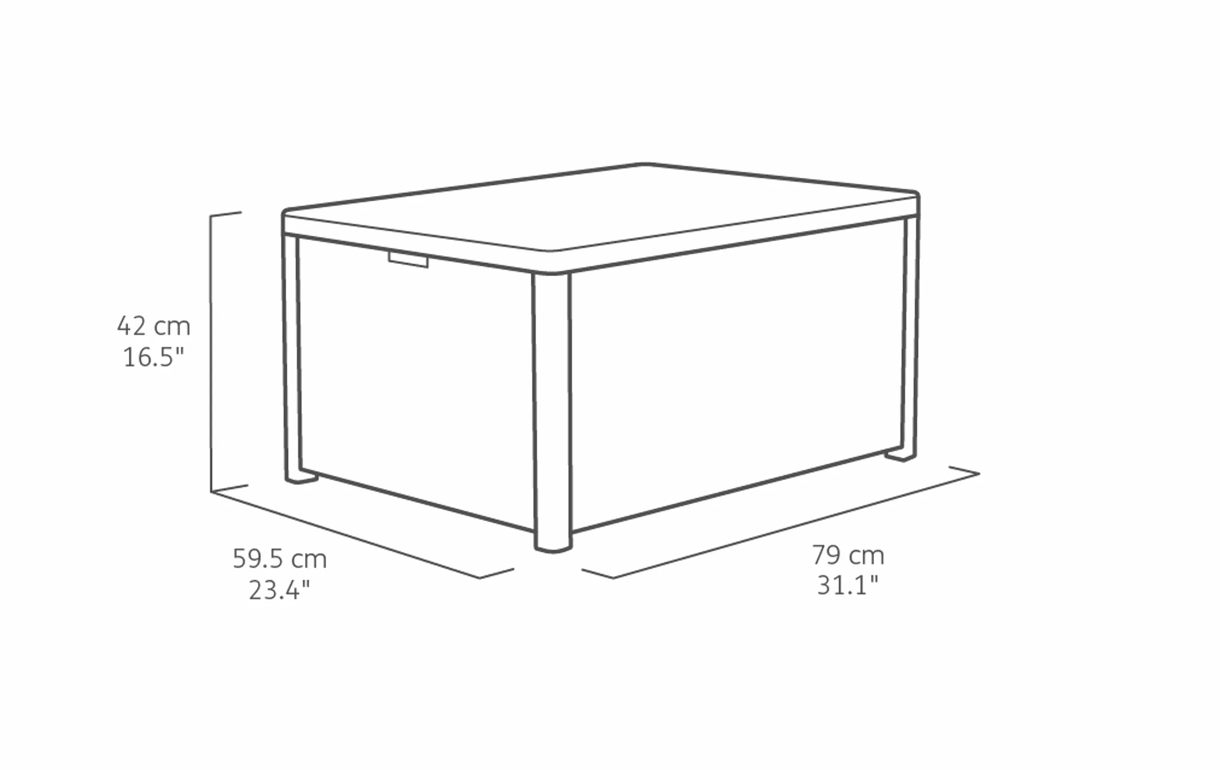 Keter Allibert 220001 Monaco - Tavolino Lounge/cassapanca per Cuscini, in plastica, Simil-Vimini, Colore: Marrone