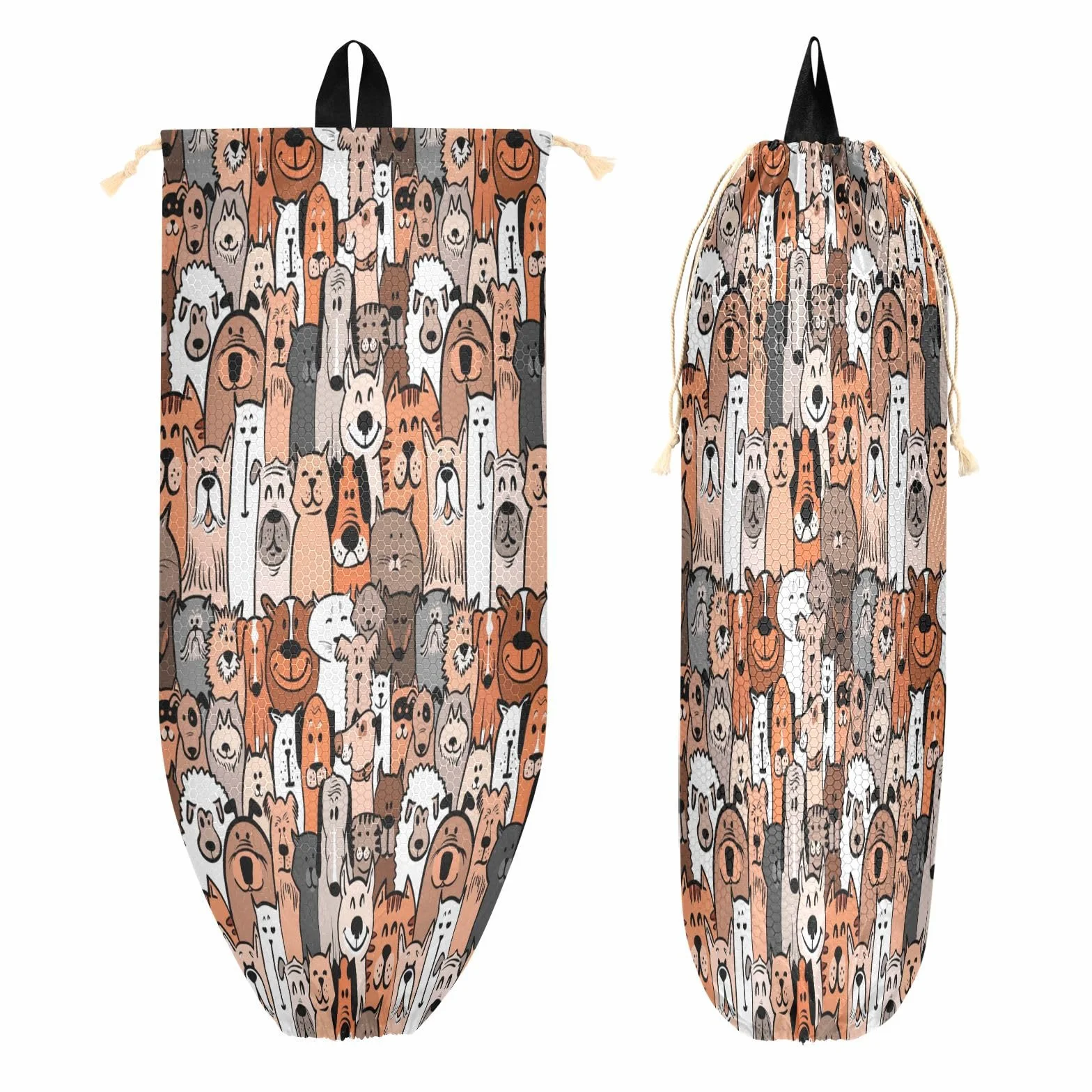 Porta sacchetti di plastica da appendere a forma di cane scarabocchiare borsa della spesa organizzatore cucina animale cucciolo sacchetto di plastica stoccaggio spazzatura shopping bag sacchetti per