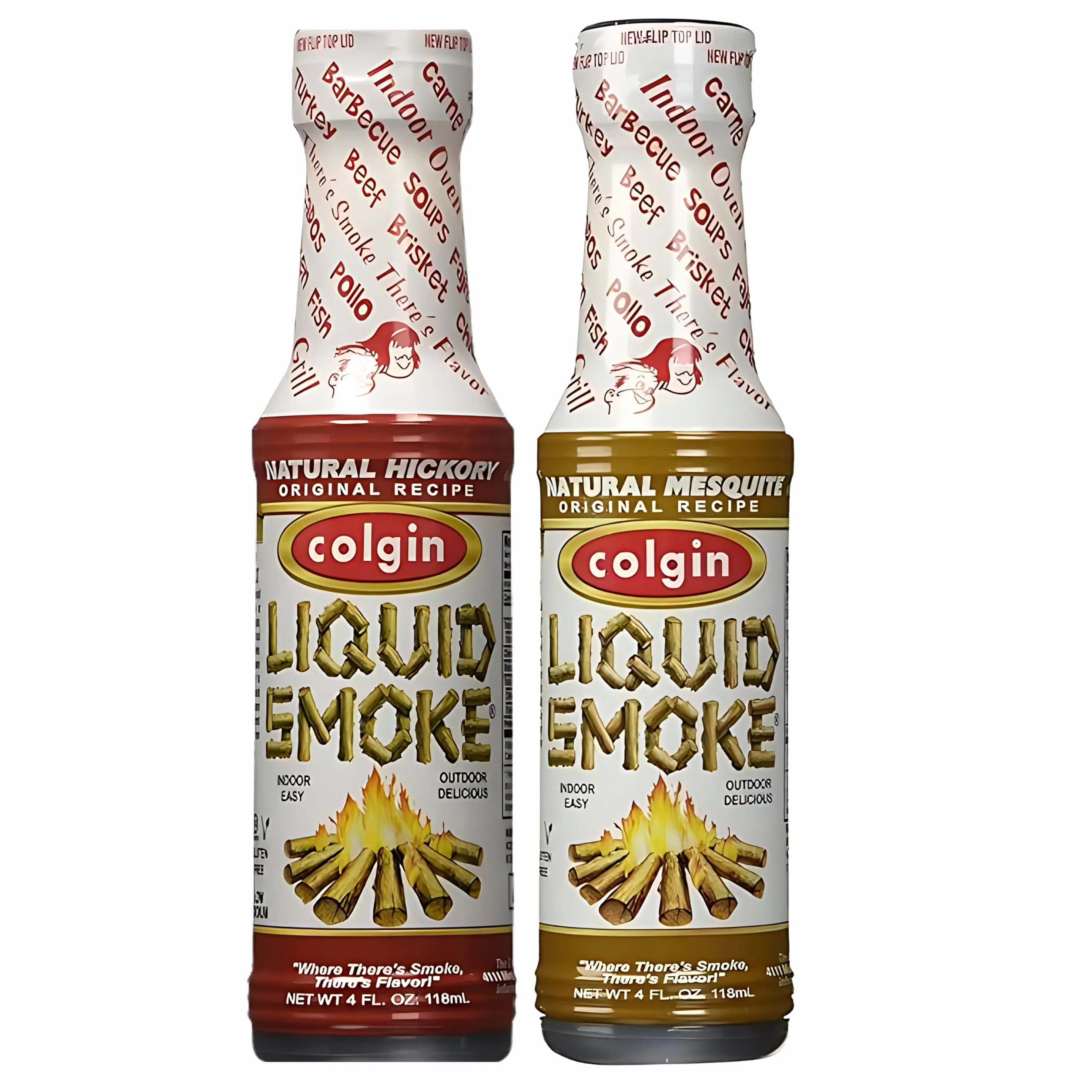 Bundle - 2 Items: Colgin Gourmet Liquid Smoke - Natural Mesquite and Natural Hickory Flavors (4 oz each) by Colgin