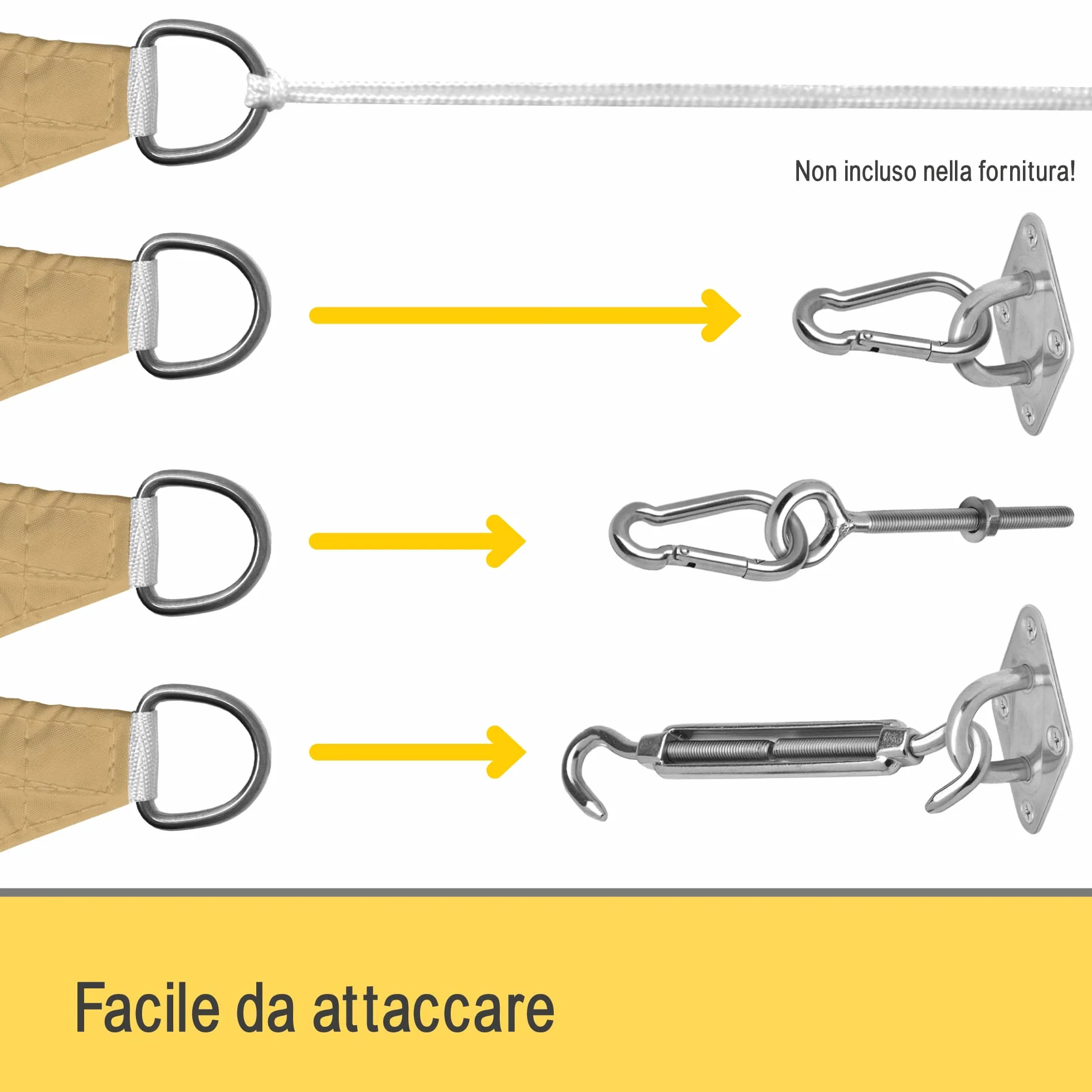 Sol Royal Tenda a Vela Impermeabile 7x5x5 m SolVision PS9 – Tenda da Giardino Sole per Esterno – Telo Ombreggiante Parasole Protezione Anti Raggi UV Sabbia – Triangolare 700x500x500 cm