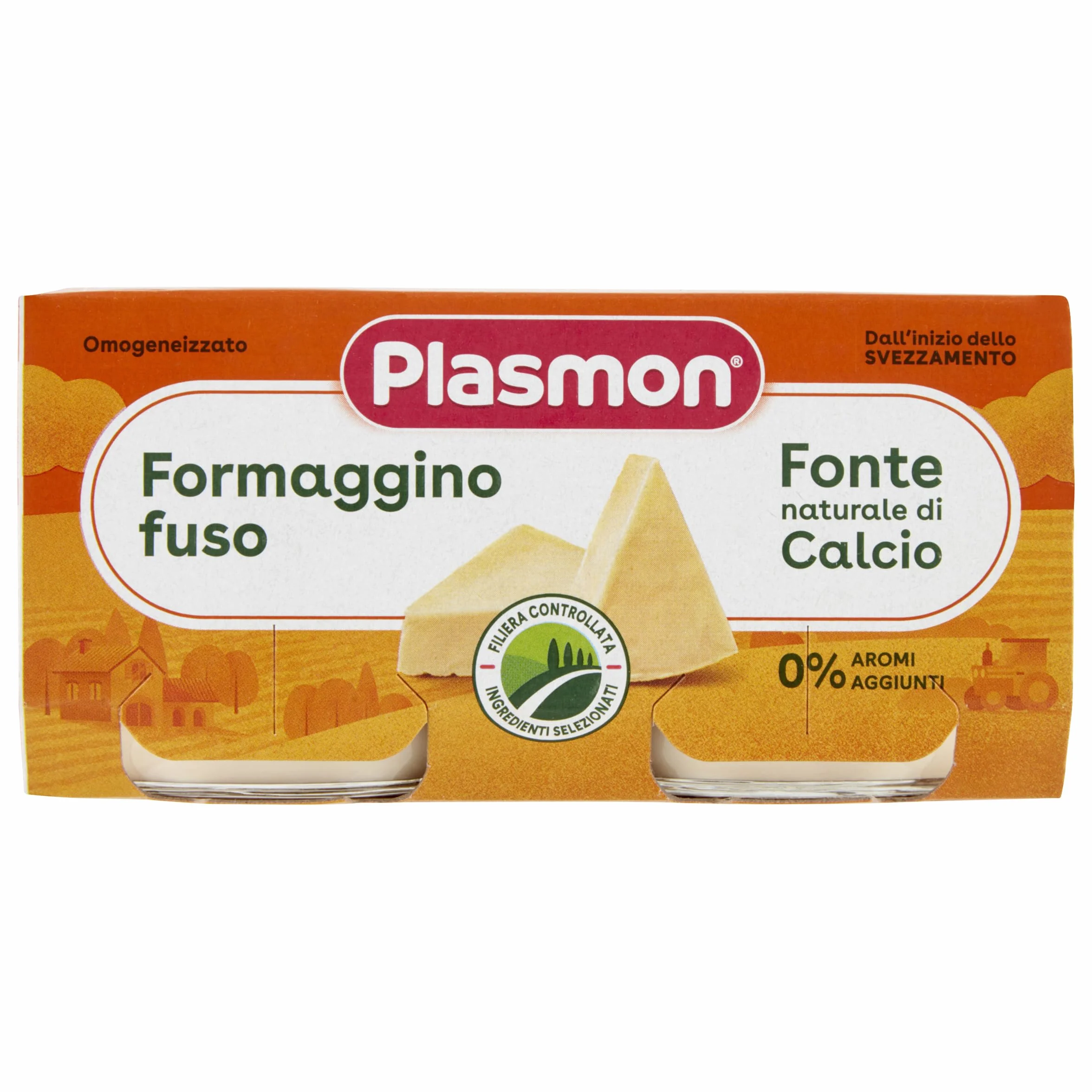 Plasmon Omogeneizzato Formaggino Fuso Classico - 2x80 g (12 Pezzi)
