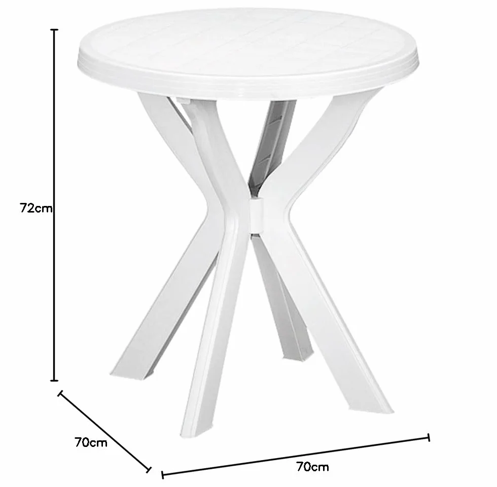 Pengo 1752700 Tavolo Tondo Don in Resina Bianco, Cm 70 x 72 H