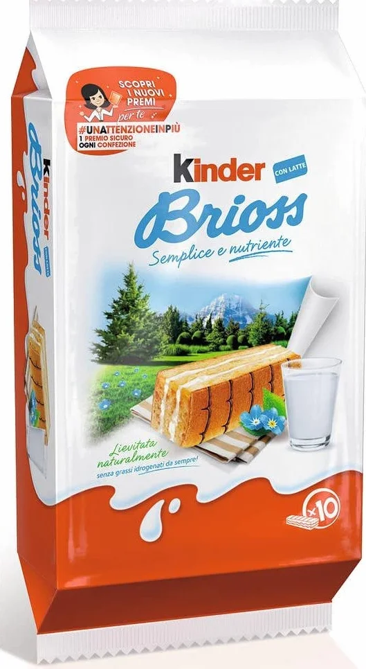 OFFERTA SPECIALE KINDER - 10 Confezioni di Merendine Kinder Brioss con Latte 100% Italiano