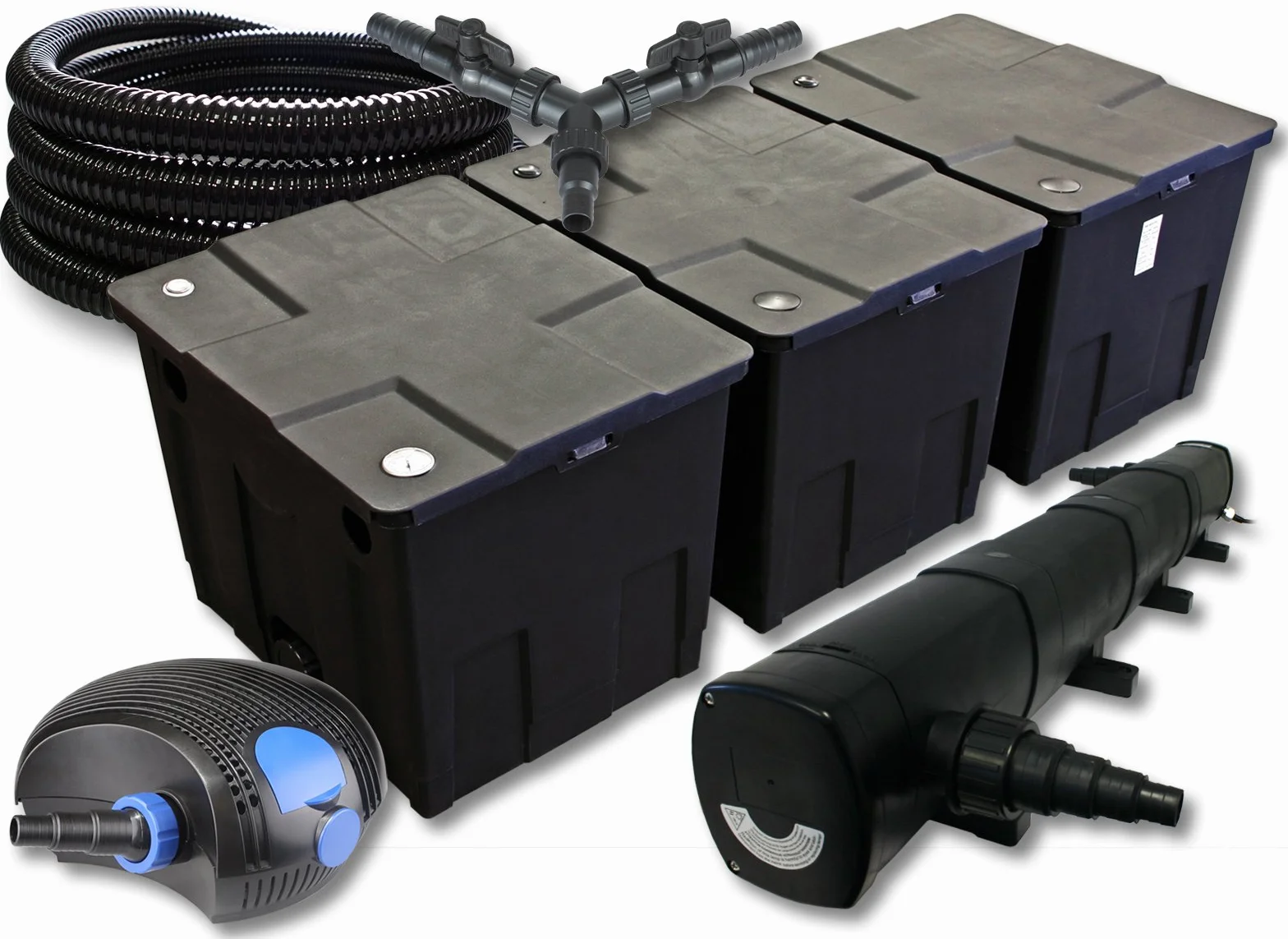 SunSun set per laghetti filtro 90000l chiarificatore 72W pompa 100W tubo 25m