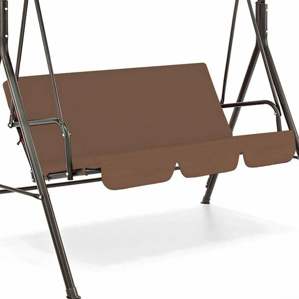 Eawfgtuw Copertura di ricambio per dondolo impermeabile, a 3 posti, per patio, veranda, giardino, cortile (caffè)