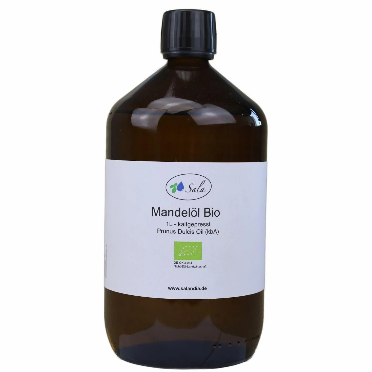 Sala Olio di mandorle spremuto a freddo biologico 1000 ml (bottiglia di vetro da 1 litro)